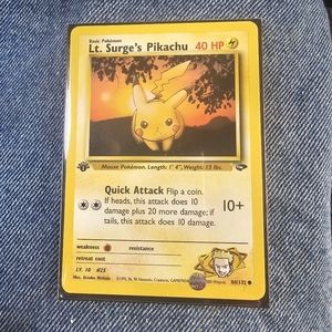Lt. Surge's Pikachu 1st edition near mint condition